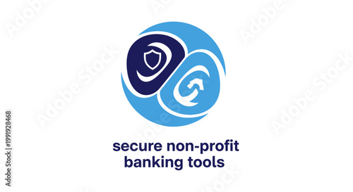 Modern Blue Logo Representing Secure Non-Profit Banking Tools.
