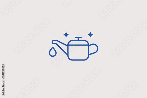 Oil can with spout line icon for engine lubrication and routine maintenance tasks. Industrial Vector Illustration for oil change service advertisements and garage workshop signage.