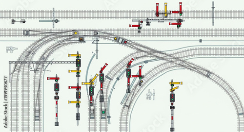 Detailed railway track diagram with signals and switches.