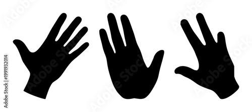 Haptic feedback hand icon set with solid black icon on white background featuring gesture, touch, interaction with iconography and user interface