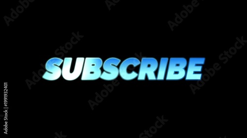 Subscribe Glow animation simple pop up video. 4K looping in black background