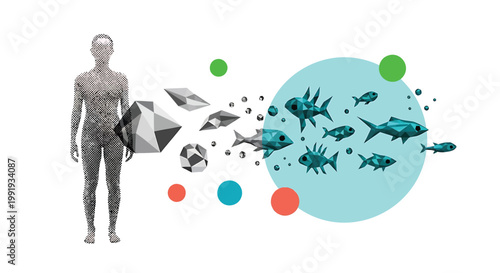 Human body, futuristic illustration, medical vector, anatomy graphics