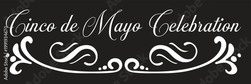 Culture Color Celebration Dark Typography. Elegant handwritten Culture Color Celebration text on dark background for Cinco de Mayo designs, banners, and festive promotions.EPS10AI.