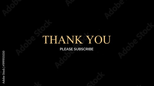 Thank you sans serif animation simple pop up video. 4K looping in black background