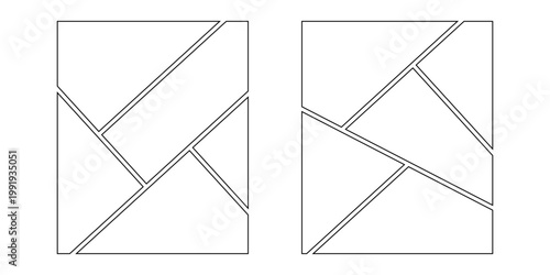 Black and white vector comic book page layout template with four different empty panels. Clean and versatile graphic element for comic art  graphic novels  cartoons  and visual storytelling projects.