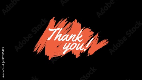 Thank you animation simple pop up with rough sketches video. 4K looping in black background