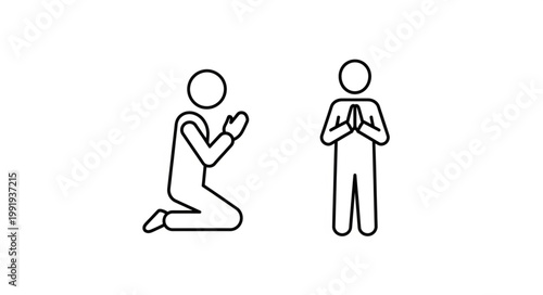 Two figures praying one kneeling one standing.