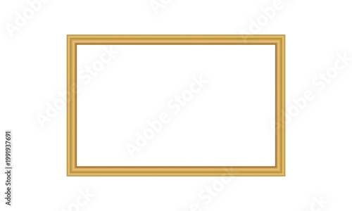 Rectangular classic frame minimalist digital illustration gold.
