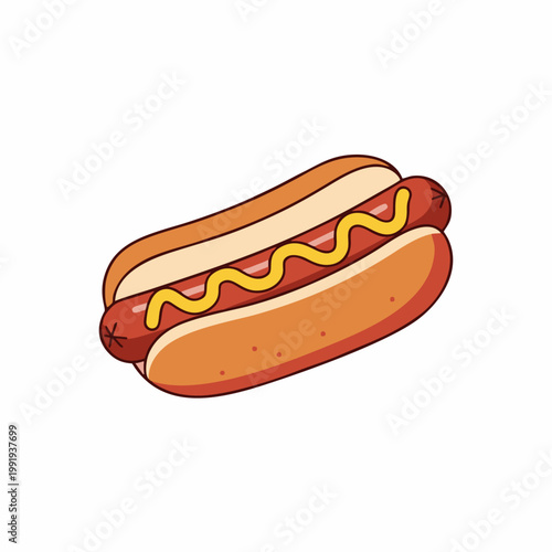 hot dog with mustard and ketchup