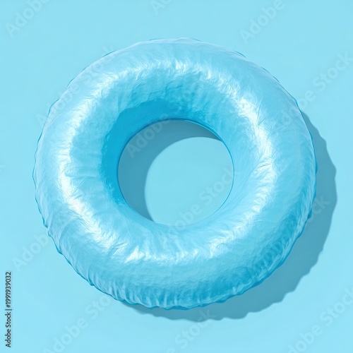 Simple Paper Cut Style Swim Ring, Summer Vacation Leisure Element