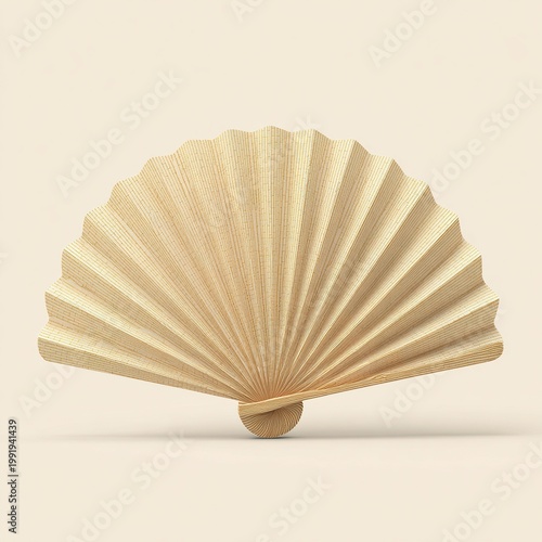Simple Paper Cut Style Palm Fan, Traditional Oriental Summer Element