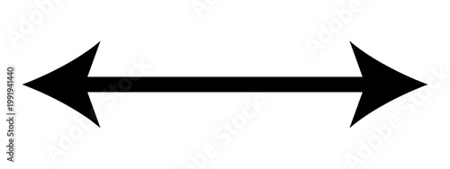 Simple black horizontal double-ended arrow icon for graphic design projects
