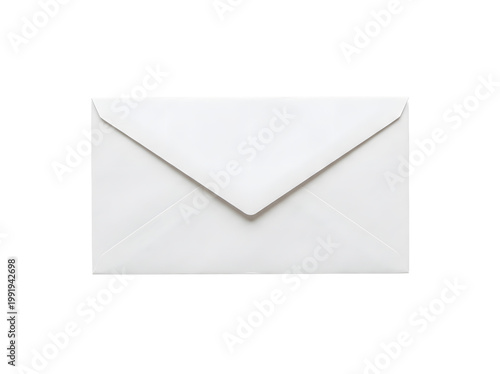 Clean White Envelope with Elegant Flap Closure on a Solid Black Background for Communication and Mail Concepts