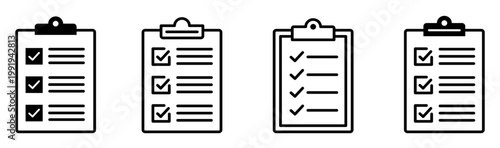 チェックリストとチェックボードとクリップボードのアイコンイラスト