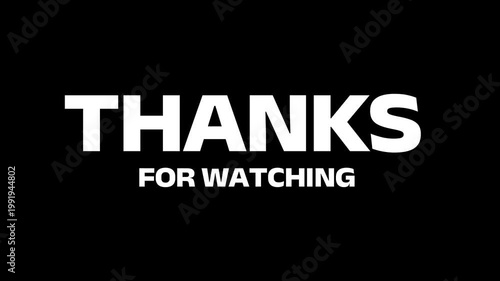 Thank you for watching animation video. 4K looping Thank you for watching in black background