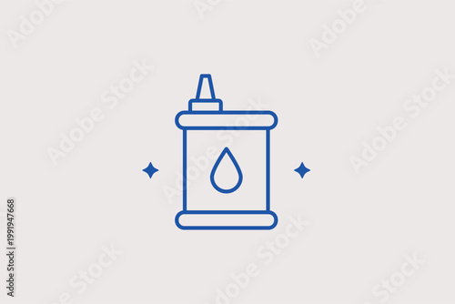 Oil barrel drum line icon for bulk lubricant storage and industrial fluid supplies. Commercial Vector Illustration for wholesale oil distributors and garage inventory management reports.