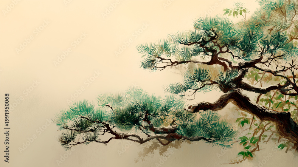 Fototapeta premium East Asian aesthetics favor subtle minimalism, soft tones, and delicate details, creating a calm and refined sense of beauty.