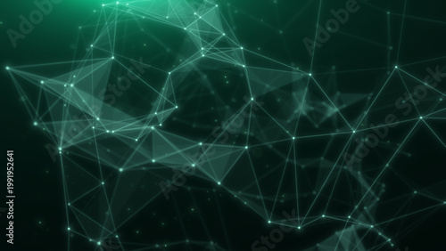 Plakat w ramie Abstract green computer desktop, smart technology digital remix