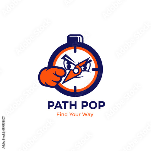 Angry cartoon clock face with hand.