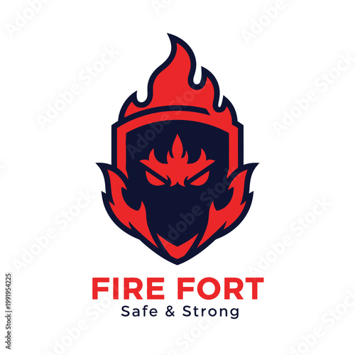 Fire Fort Logo Emblem Design.