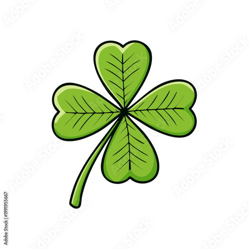 Four-leaf clover graphic symbol of luck and good fortune