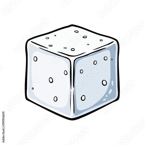 Simple Cartoon Sugar Cube With Small Pores