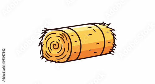 A cartoon hay bale with textured lines and spiky edges
