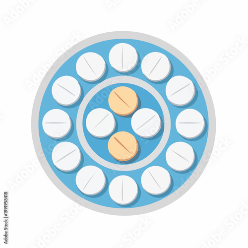 塩分チャージタブレットのフラットイラスト（熱中症対策）