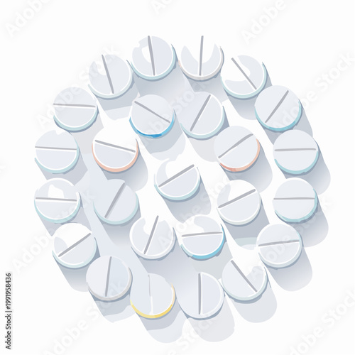 塩分チャージタブレットのフラットイラスト（熱中症対策）