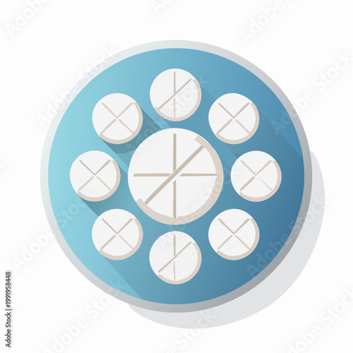 塩分チャージタブレットのフラットイラスト（熱中症対策）