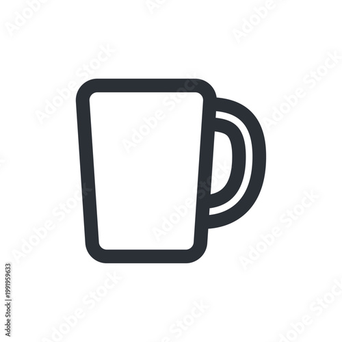 マグカップのシンプルなモノクロアイコン素材