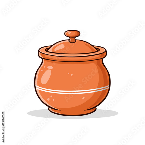 Terracotta Clay Pot with Lid Traditional Earthenware Container for Cooking Storage