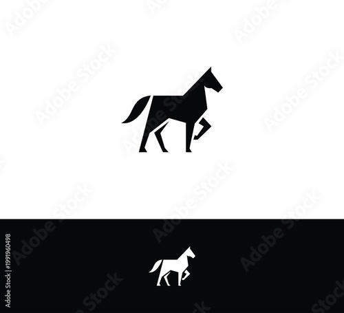 Animal Logo Horse Modern Minimalist geometric Vector Design