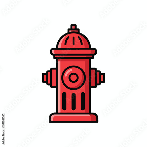 Red fire hydrant icon vector illustration.