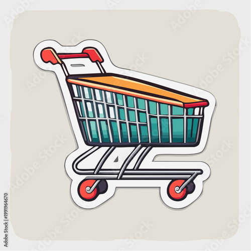 Stylized Shopping Cart Illustration