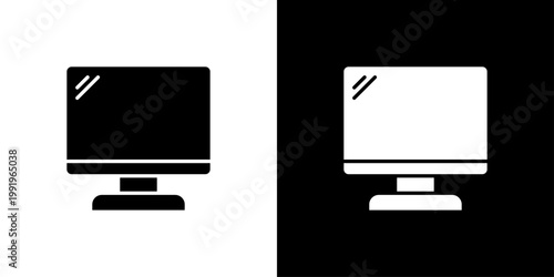 Monitor Icon Sheet Black And White