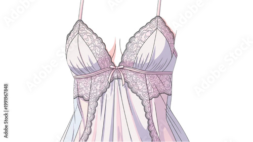 Illustration of a pastel lingerie top on transparent background PNG