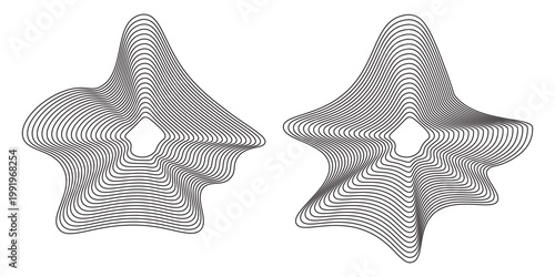 Tree ring wood circle set. Hand drawn tree ring pattern, line ripple circle wood texture. Wood organic slice line design. Vector illustration.