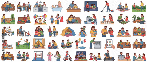 A diverse collection of everyday life scenes.