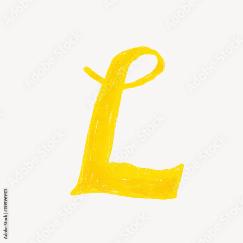 Εκτύπωση καμβά Letter L crayon font illustration