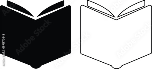 Books icons set collection group library literature education reading textbook notebook manual guide publication archive knowledge study learning open closed book flat line vector