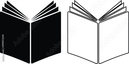 Books icons set collection group library literature education reading textbook notebook manual guide publication archive knowledge study learning open closed book flat line vector