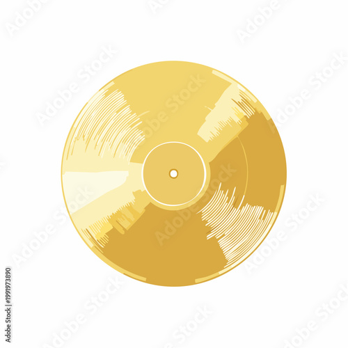 Golden vinyl record illustration