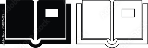 Books icons set collection group library literature education reading textbook notebook manual guide publication archive knowledge study learning open closed book flat line vector