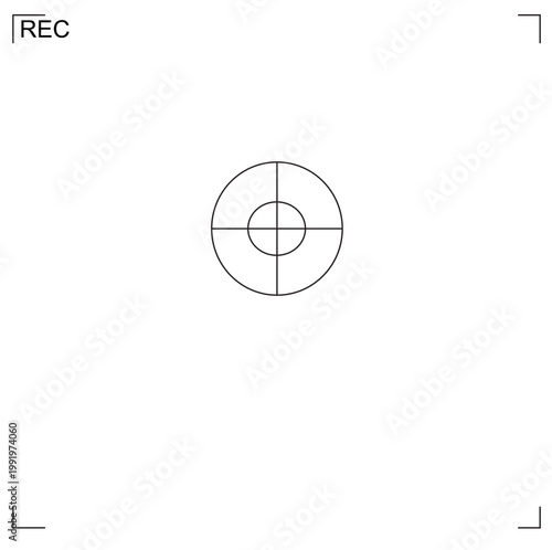 Circular Targeting Crosshair Illustration on White Background