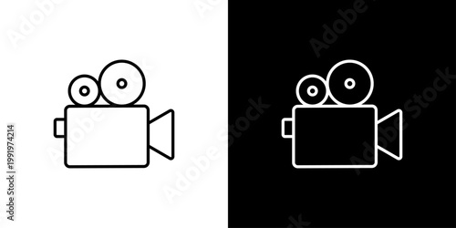 Video Camera Icon Sheet Black And White