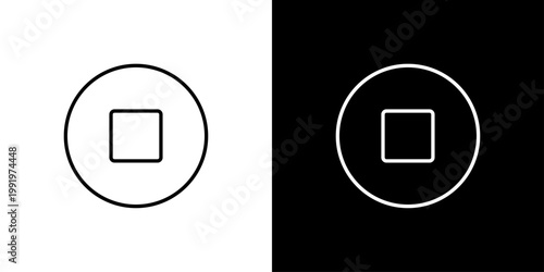 Stop Icon Sheet Black And White