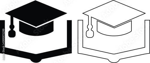 Books icons set collection group library literature education reading textbook notebook manual guide publication archive knowledge study learning open closed book flat line vector