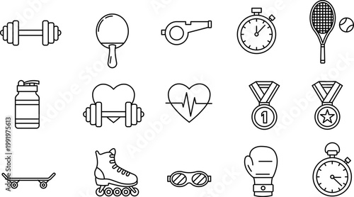 Fitness enthusiasts engage in various exercises with sports equipment outdoors actively