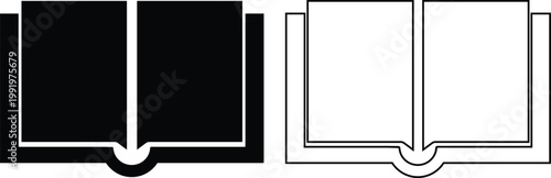 Books icons set collection group library literature education reading textbook notebook manual guide publication archive knowledge study learning open closed book flat line vector